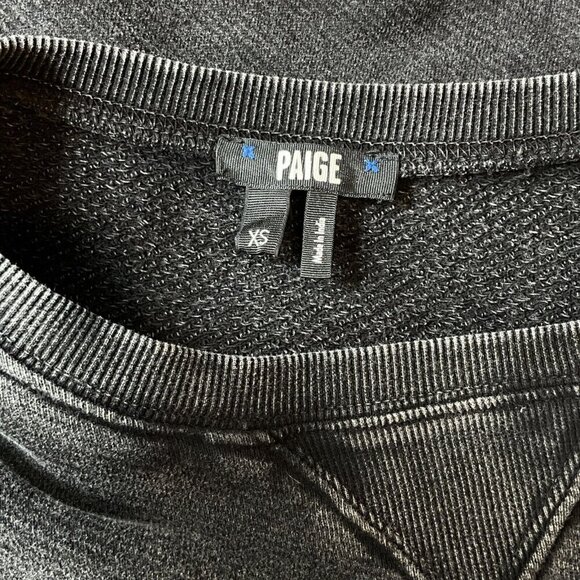 Paige Raeanne Graphic Sweatshirt Washed Black Size XS Rose Garden Melody - Picture 6 of 10